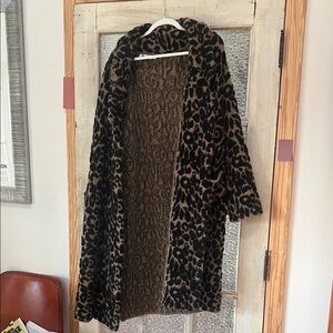 Zara Leopard Print Teddy Jacket